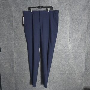 J.M. Haggar Premium Suit Pants Mens 40x32 Navy Prince‎ of Wales Stretch Trousers
